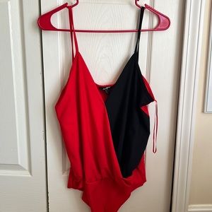 Red black bodysuit